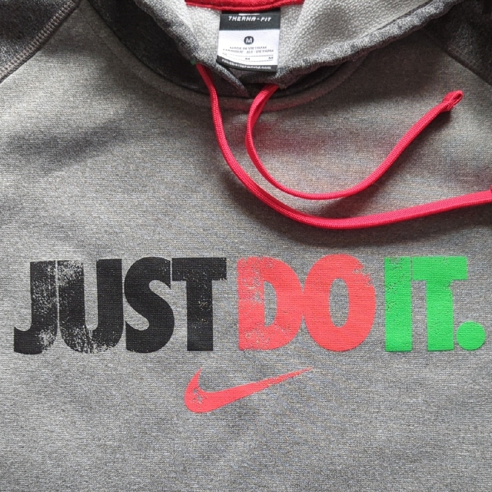 Nike Gray and Red Pullover Hoodie - Picture 3 of 6